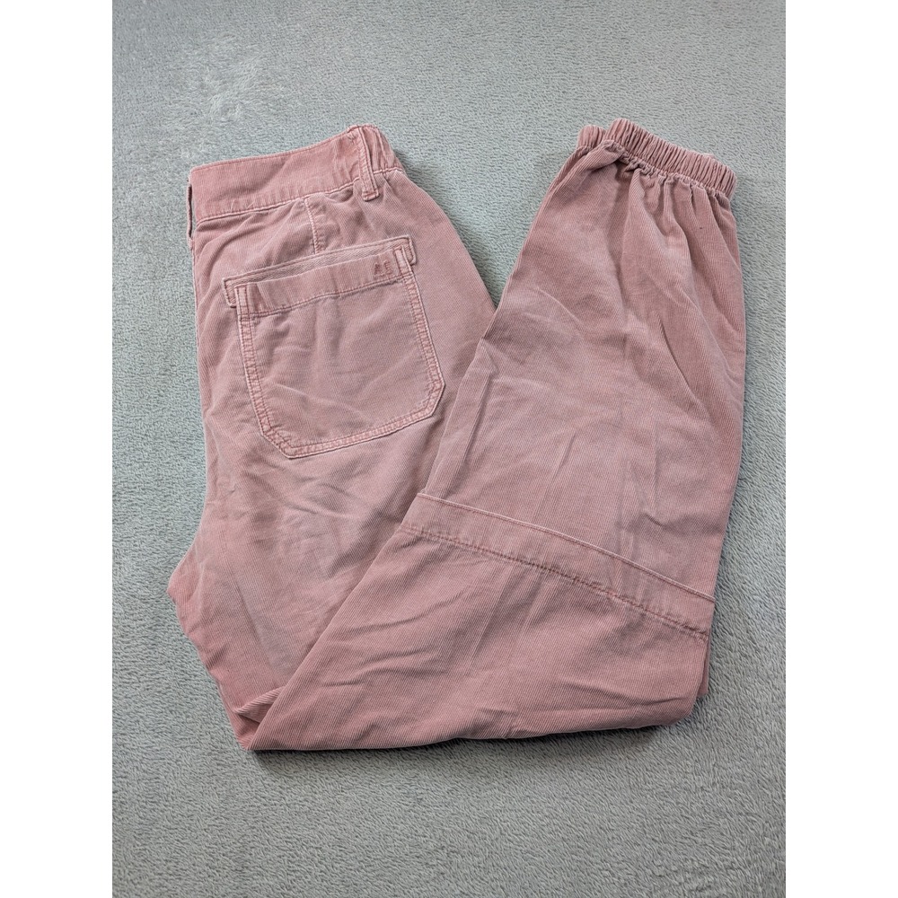 American Eagle Baggy Jogger Corduroy Cargo Pants Pink Womens 6 Long High Rise